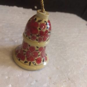 White & Red Hand Painted Bell