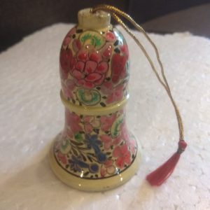 White & Pink Floral Hand Painted Designer Bell