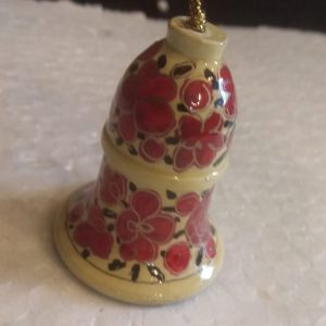 White & Red Floral Hand Painted Designer Bell