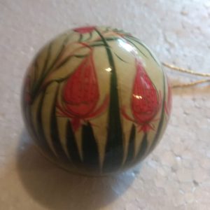 White Floral Hand Painted Decorative Ball