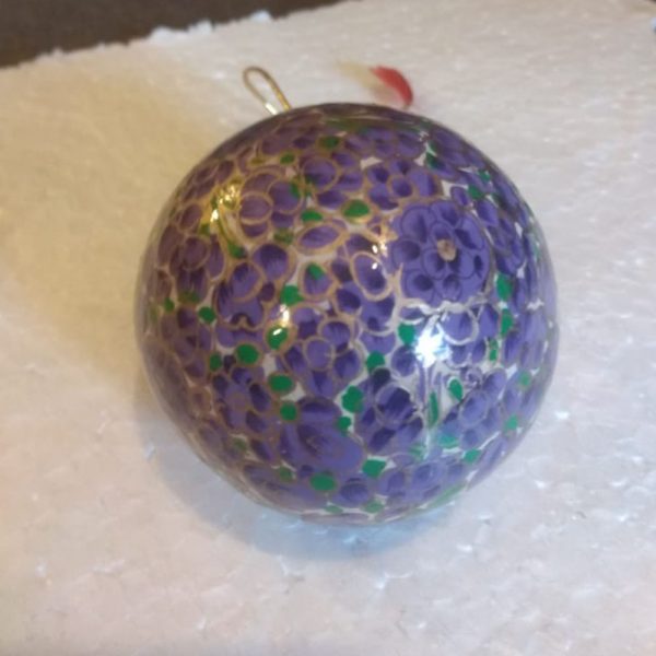 Purple Floral Hand Painted Decorative Ball