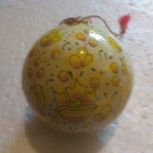 Off-White Floral Hand Painted Decorative Ball