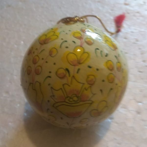 Off-White Floral Hand Painted Decorative Ball