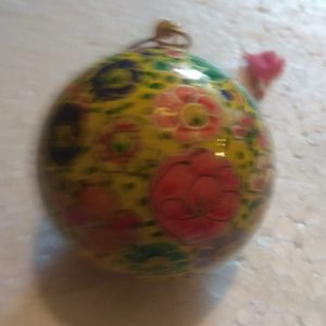 Off-White Floral Hand Painted Decorative Ball