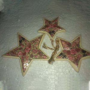 Pink Floral Hand Painted Decorative 3 Stars