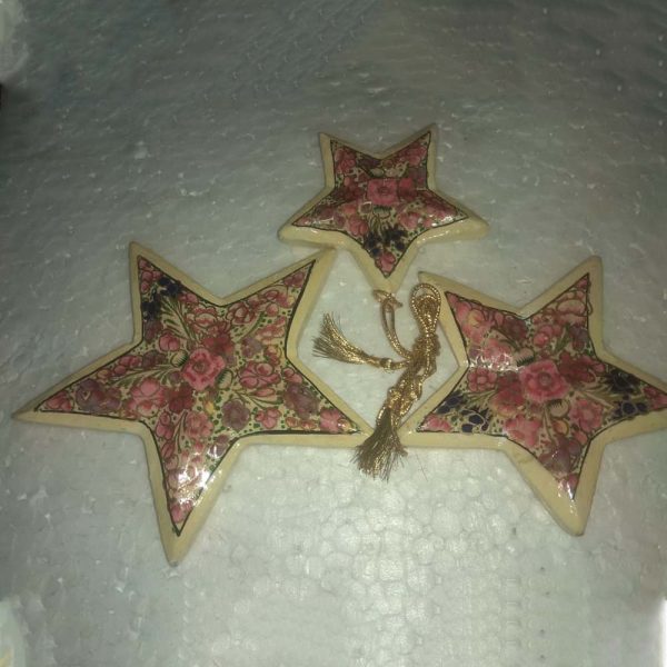Pink Floral Hand Painted Decorative 3 Stars