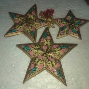 Golden Floral Hand Painted Decorative 3 Stars