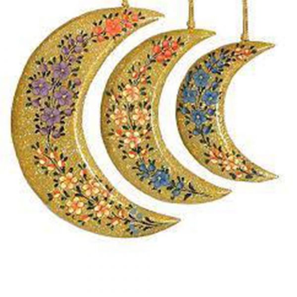 Off-White Hand Painted Decorative 3 Moons
