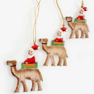 Santa Claus Riding Camel Hand Painted Decorative 3