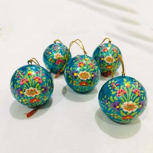 Blue Floral Hand Painted Decorative 5 Balls