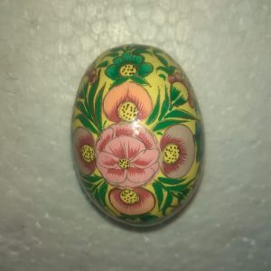 Pink & Yellow Floral Hand Painted Decorative Easter Egg