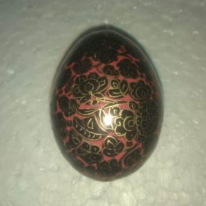 Red & Black Floral Hand Painted Decorative Easter Egg