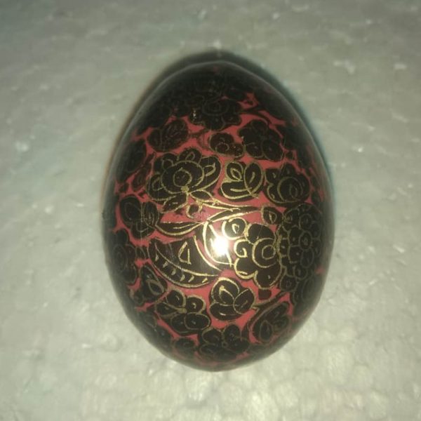 Red & Black Floral Hand Painted Decorative Easter Egg