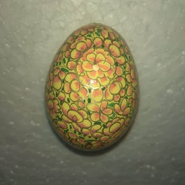 Pink & Yellow Floral Hand Painted Decorative Easter Egg