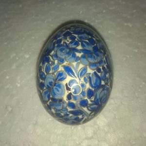 White & Blue Floral Hand Painted Decorative Easter Egg