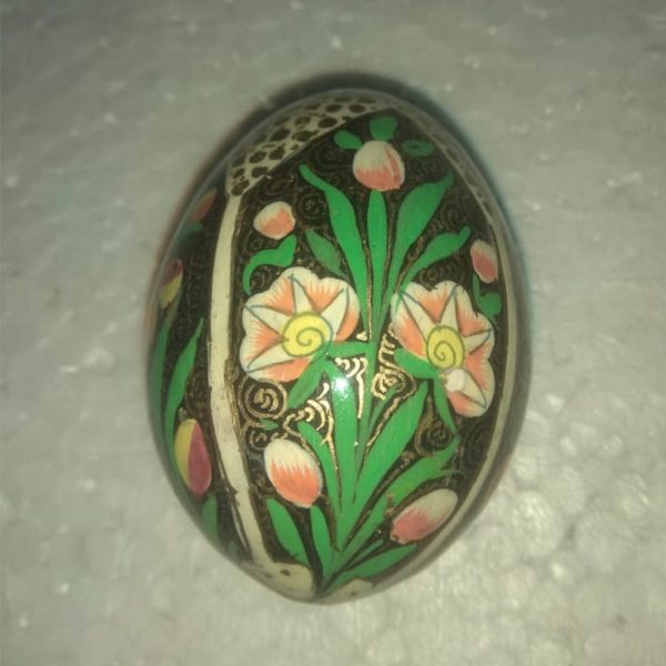 Black Floral Hand Painted Decorative Easter Egg