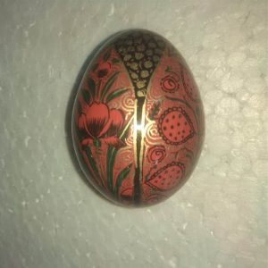 Red & Black Floral Hand Painted Decorative Easter Egg