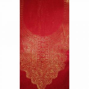 Red Woolen Suit Golden work with Stole