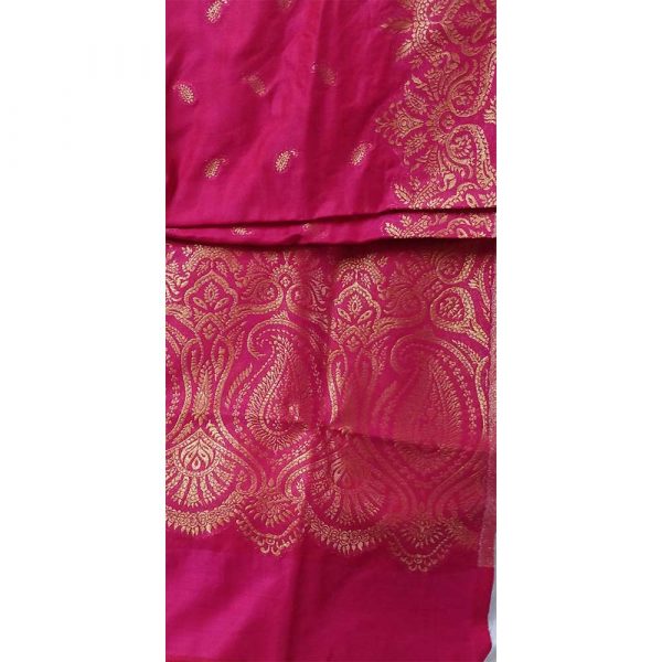 Pink Color Golden Work Stole