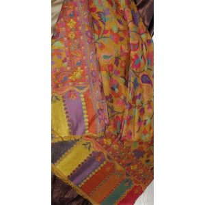 Mustard Floral Kashmiri Pashmina Shawl