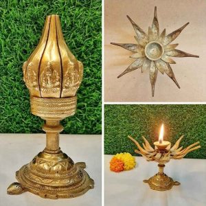 Lotus Style Designer Diya with Open/Close Petals