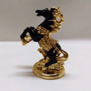 Victory Designer Horse Black & Golden Color on 2 Feet with Base
