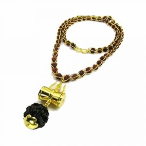 Panch Mukhi Rudraksha Gold Color Color Chain with Shiv Shakti
