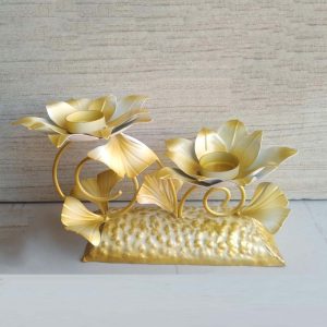 Lotus & Leaves Style Diya with Stand