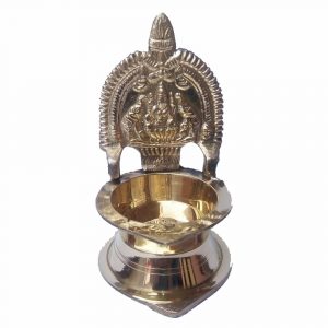 Lord Ganesha Brass Diya with Stand
