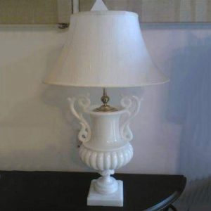 White Handcrafted Marble Table Lamp