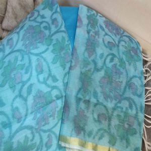 Sky Blue Banarasi Salwar Kameez Fabric