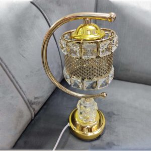 Golden Lamp Shade with Crystals Touch On/Off Switch