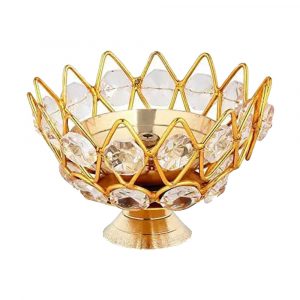 Akhand Jyoti with Embedded Crystals