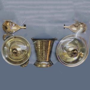 Hammered Gold Colored Stainless Steel Set of 8